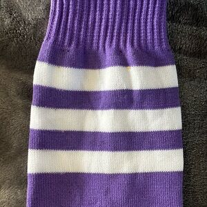Purple and White Striped Knit Skirt
